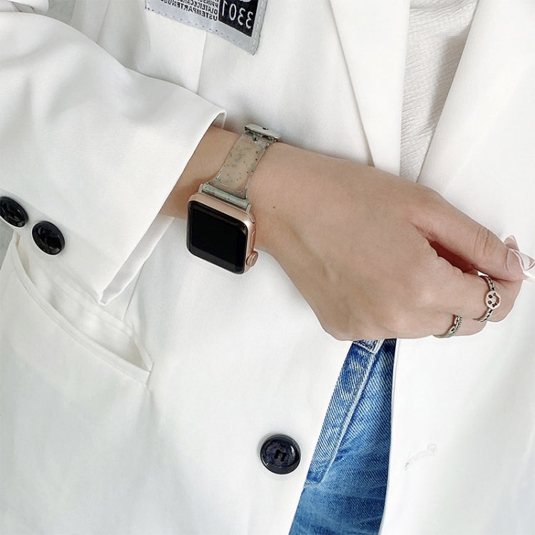 Small Waist Dual Section Milan Watch Band For Apple Watch Series 9&8&7 41mm / SE 3&SE 2&6&SE&5&4 40mm / 3&2&1 38mm(Transparent) by bashfashion