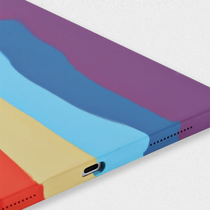 For iPad Pro 12.9 inch 2020 Rainbow Liquid Silicone + PC Shockproof Protective Tablet Case by bashfashion