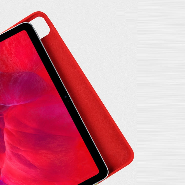For iPad Pro 12.9 inch 2020 Rainbow Liquid Silicone + PC Shockproof Protective Tablet Case by bashfashion