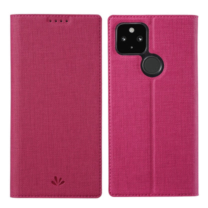 For Google Pixel 5a ViLi DMX Series Shockproof TPU + PU Leather Magnetic Attraction Horizontal Flip Case with Card Slot & Holder(Rose Red) by ViLi