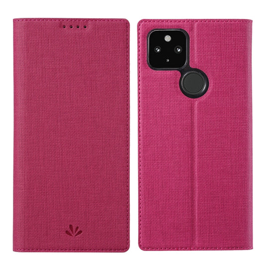 For Google Pixel 5a ViLi DMX Series Shockproof TPU + PU Leather Magnetic Attraction Horizontal Flip Case with Card Slot & Holder(Rose Red) by ViLi
