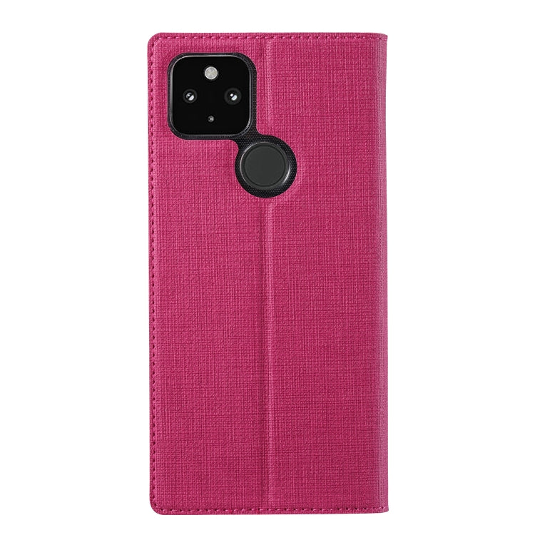 For Google Pixel 5a ViLi DMX Series Shockproof TPU + PU Leather Magnetic Attraction Horizontal Flip Case with Card Slot & Holder(Rose Red) by ViLi