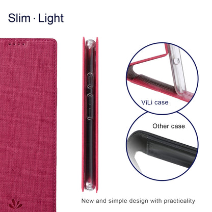 For Google Pixel 5a ViLi DMX Series Shockproof TPU + PU Leather Magnetic Attraction Horizontal Flip Case with Card Slot & Holder(Rose Red) by ViLi