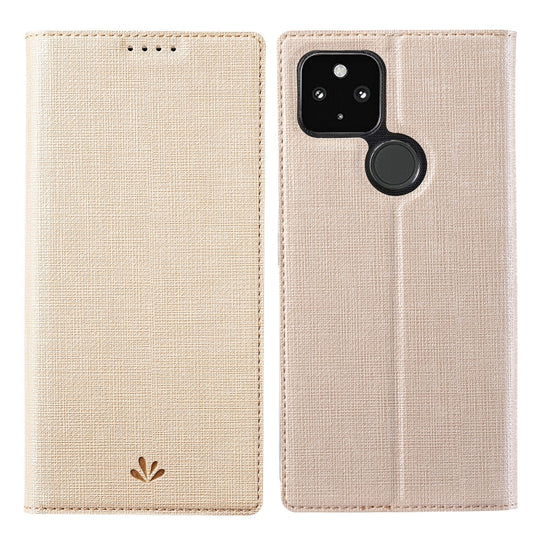 For Google Pixel 5a ViLi DMX Series Shockproof TPU + PU Leather Magnetic Attraction Horizontal Flip Case with Card Slot & Holder(Gold) by ViLi