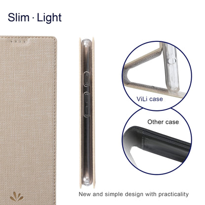 For Google Pixel 5a ViLi DMX Series Shockproof TPU + PU Leather Magnetic Attraction Horizontal Flip Case with Card Slot & Holder(Gold) by ViLi