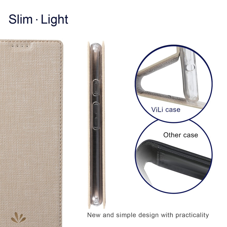 For Google Pixel 6 ViLi DMX Series Shockproof TPU + PU Leather Magnetic Attraction Horizontal Flip Case with Card Slot & Holder(Gold) by ViLi