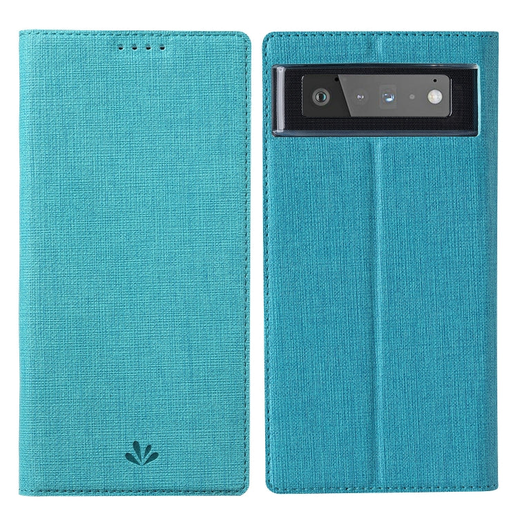 For Google Pixel 6 ViLi DMX Series Shockproof TPU + PU Leather Magnetic Attraction Horizontal Flip Case with Card Slot & Holder(Blue) by ViLi
