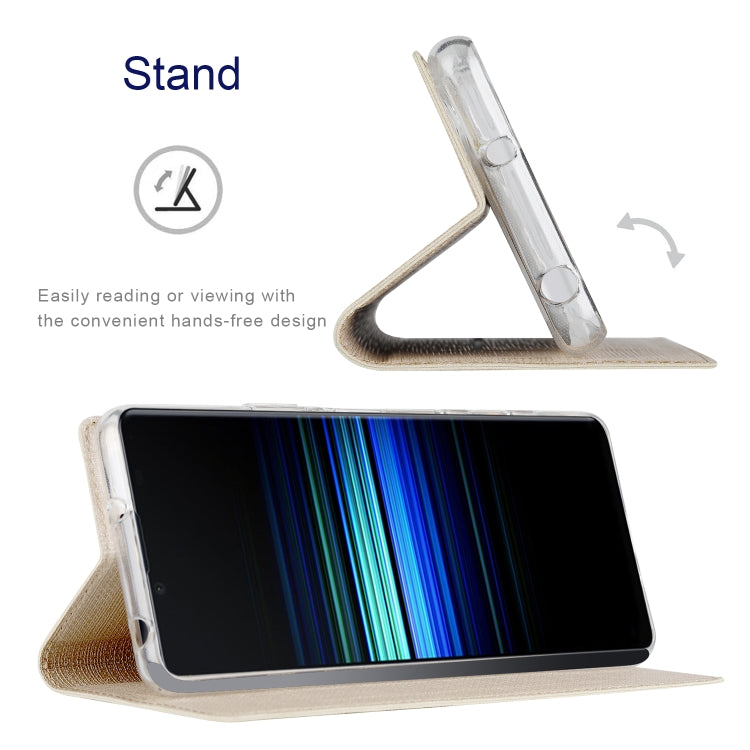 For Sony Xperia Ace II ViLi DMX Series Shockproof TPU + PU Leather Magnetic Attraction Horizontal Flip Case with Card Slot & Holder(Gold) by ViLi