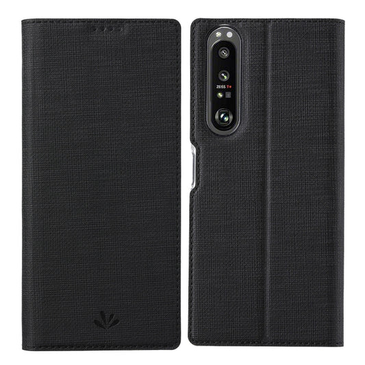 For Sony Xperia 1 III ViLi DMX Series Shockproof TPU + PU Leather Magnetic Attraction Horizontal Flip Case with Card Slot & Holder(Black) by ViLi