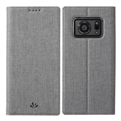 For Sharp Aquos R6 ViLi DMX Series Shockproof TPU + PU Leather Magnetic Attraction Horizontal Flip Case with Card Slot & Holder(Grey) by ViLi