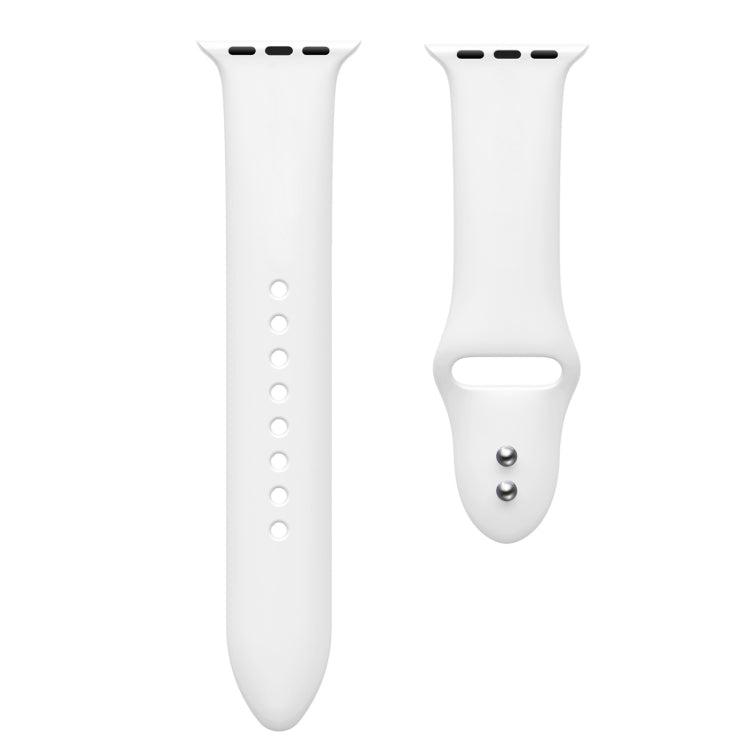 Double Nail Silicone Strap Watch Band For Apple Watch Ultra 49mm&Watch Ultra 2 49mm / Series 9&8&7 45mm / SE 3&SE 2&6&SE&5&4 44mm / 3&2&1 42mm(White) by bashfashion