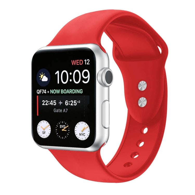 Double Nail Silicone Strap Watch Band For Apple Watch Ultra 49mm&Watch Ultra 2 49mm / Series 9&8&7 45mm / SE 3&SE 2&6&SE&5&4 44mm / 3&2&1 42mm(Red) by bashfashion