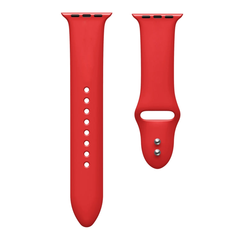 Double Nail Silicone Strap Watch Band For Apple Watch Ultra 49mm&Watch Ultra 2 49mm / Series 9&8&7 45mm / SE 3&SE 2&6&SE&5&4 44mm / 3&2&1 42mm(Red) by bashfashion