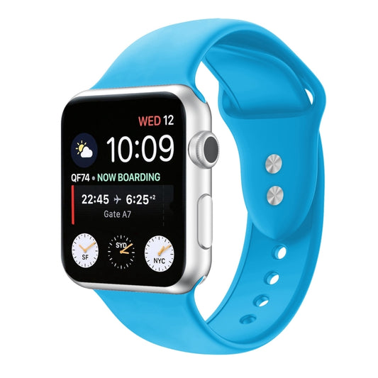 Double Nail Silicone Strap Watch Band For Apple Watch Ultra 49mm&Watch Ultra 2 49mm / Series 9&8&7 45mm / SE 3&SE 2&6&SE&5&4 44mm / 3&2&1 42mm(Blue) by bashfashion