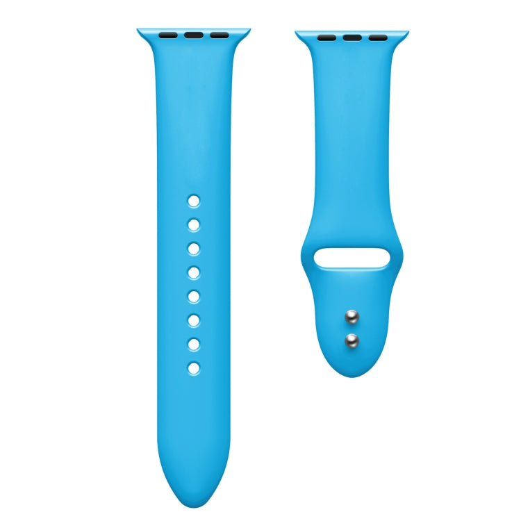 Double Nail Silicone Strap Watch Band For Apple Watch Ultra 49mm&Watch Ultra 2 49mm / Series 9&8&7 45mm / SE 3&SE 2&6&SE&5&4 44mm / 3&2&1 42mm(Blue) by bashfashion