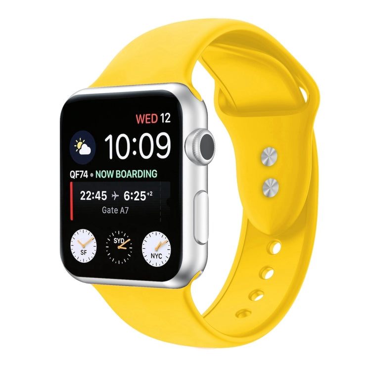 Double Nail Silicone Strap Watch Band For Apple Watch Ultra 49mm&Watch Ultra 2 49mm / Series 9&8&7 45mm / SE 3&SE 2&6&SE&5&4 44mm / 3&2&1 42mm(Yellow) by bashfashion