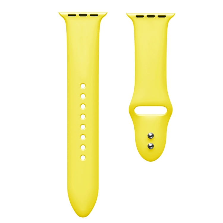 Double Nail Silicone Strap Watch Band For Apple Watch Ultra 49mm&Watch Ultra 2 49mm / Series 9&8&7 45mm / SE 3&SE 2&6&SE&5&4 44mm / 3&2&1 42mm(Yellow) by bashfashion