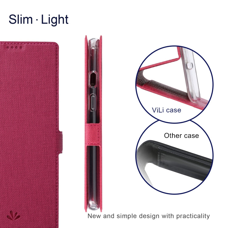 ViLi K Series Shockproof TPU + PU Leather Magnetic Buckle Horizontal Flip Case with Card Slots & Wallet & Holder For OnePlus Nord 2 5G(Rose Red) by ViLi