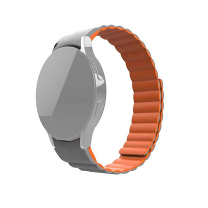 For Samsung Galaxy Watch4 40mm / 44mm Silicone Magnetic Watch Band(Grey Orange) by bashfashion
