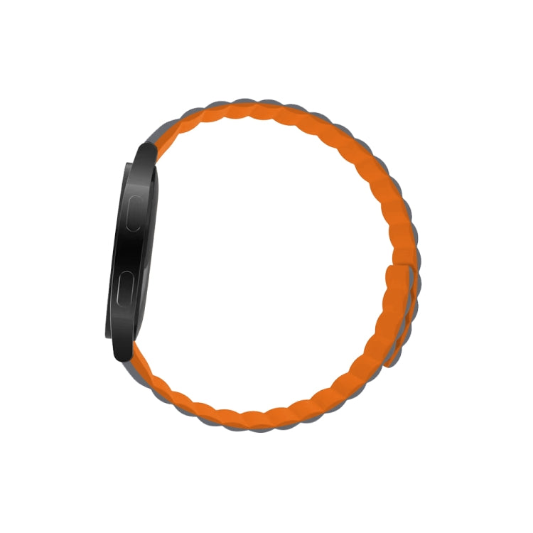 For Samsung Galaxy Watch4 40mm / 44mm Silicone Magnetic Watch Band(Grey Orange) by bashfashion