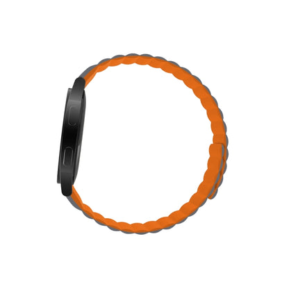 For Samsung Galaxy Watch4 40mm / 44mm Silicone Magnetic Watch Band(Grey Orange) by bashfashion