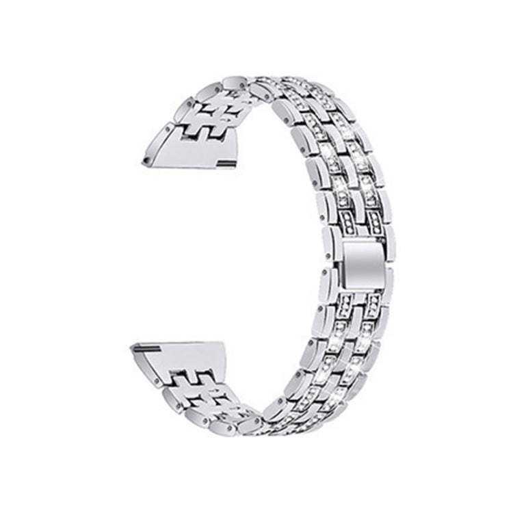 22mm For Samsung Smart Watch Double Rows Diamond Steel Watch Band(Silver) by bashfashion