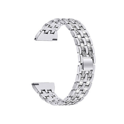 22mm For Samsung Smart Watch Double Rows Diamond Steel Watch Band(Silver) by bashfashion