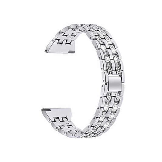 22mm For Samsung Smart Watch Double Rows Diamond Steel Watch Band(Silver) by bashfashion
