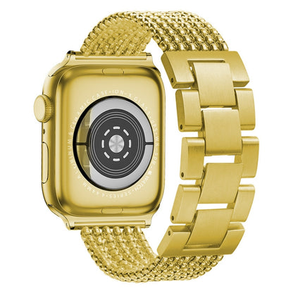 Six-chains Three-beads Steel Watch Band For Apple Watch Series 9&8&7 41mm / SE 3&SE 2&6&SE&5&4 40mm / 3&2&1 38mm(Gold) by bashfashion