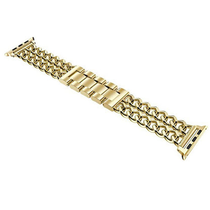 Metal Cowboy Watch Band For Apple Watch Ultra 49mm&Watch Ultra 2 49mm / Series 9&8&7 45mm / SE 3&SE 2&6&SE&5&4 44mm / 3&2&1 42mm(Gold) by bashfashion
