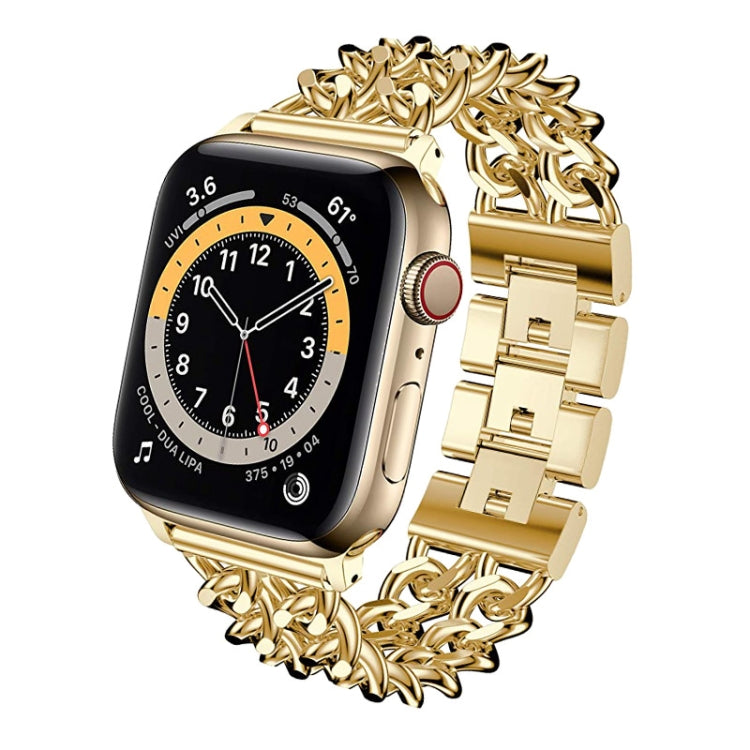 Metal Cowboy Watch Band For Apple Watch Ultra 49mm&Watch Ultra 2 49mm / Series 9&8&7 45mm / SE 3&SE 2&6&SE&5&4 44mm / 3&2&1 42mm(Gold) by bashfashion