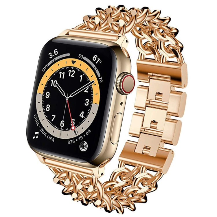 Metal Cowboy Watch Band For Apple Watch Ultra 49mm&Watch Ultra 2 49mm / Series 9&8&7 45mm / SE 3&SE 2&6&SE&5&4 44mm / 3&2&1 42mm(Rose Gold) by bashfashion