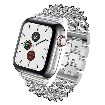 Metal Cowboy Watch Band For Apple Watch Ultra 49mm&Watch Ultra 2 49mm / Series 9&8&7 45mm / SE 3&SE 2&6&SE&5&4 44mm / 3&2&1 42mm(Silver) by bashfashion