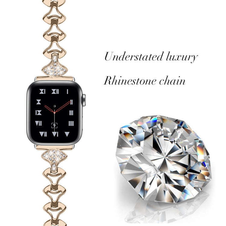 Sector Shape Diamond Metal Watch Band For Apple Watch Ultra 49mm&Watch Ultra 2 49mm / Series 9&8&7 45mm / SE 3&SE 2&6&SE&5&4 44mm / 3&2&1 42mm(Black) by bashfashion