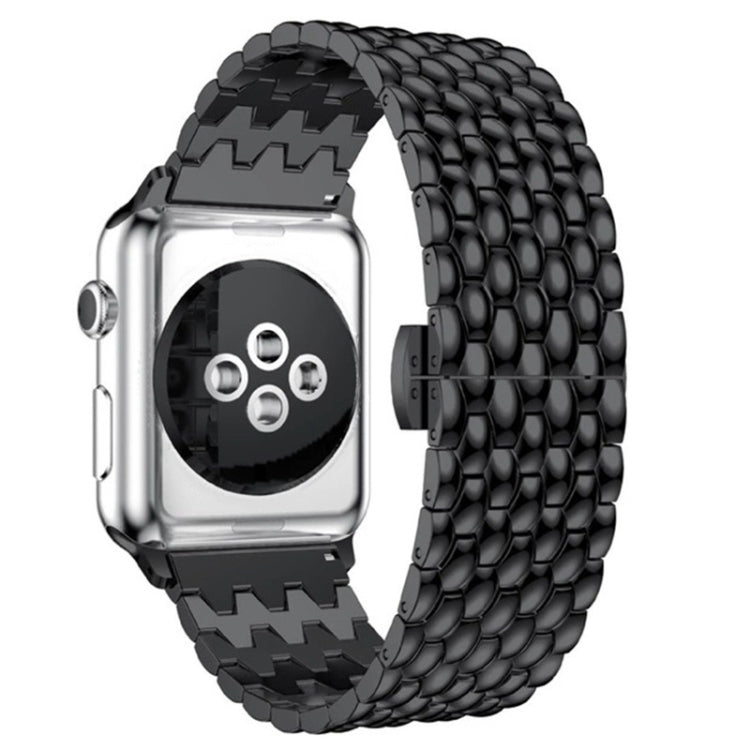 Dragon-scale Texture Metal Watch Band For Apple Watch Ultra 49mm&Watch Ultra 2 49mm / Series 9&8&7 45mm / SE 3&SE 2&6&SE&5&4 44mm / 3&2&1 42mm(Black) by bashfashion
