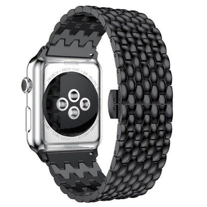 Dragon-scale Texture Metal Watch Band For Apple Watch Ultra 49mm&Watch Ultra 2 49mm / Series 9&8&7 45mm / SE 3&SE 2&6&SE&5&4 44mm / 3&2&1 42mm(Black) by bashfashion
