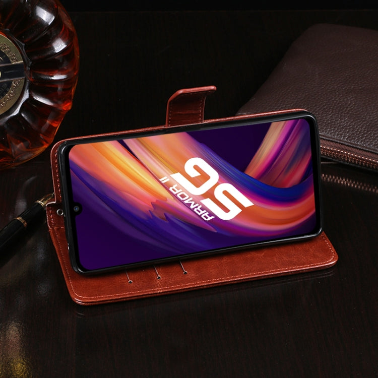 For Ulefone Armor 11 5G idewei Crazy Horse Texture Horizontal Flip Leather Case with Holder & Card Slots & Wallet(White) by idewei