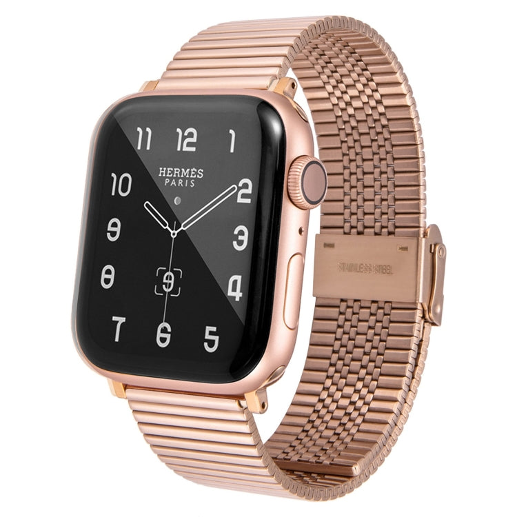 Multi-baht Steel Watch Band For Apple Watch Ultra 49mm&Watch Ultra 2 49mm / Series 9&8&7 45mm / SE 3&SE 2&6&SE&5&4 44mm / 3&2&1 42mm(Rose Gold) by bashfashion
