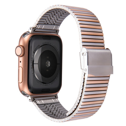 Multi-baht Steel Watch Band For Apple Watch Ultra 49mm&Watch Ultra 2 49mm / Series 9&8&7 45mm / SE 3&SE 2&6&SE&5&4 44mm / 3&2&1 42mm(Steel Between Rose Gold) by bashfashion