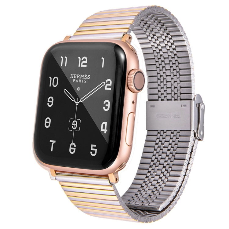 Multi-baht Steel Watch Band For Apple Watch Ultra 49mm&Watch Ultra 2 49mm / Series 9&8&7 45mm / SE 3&SE 2&6&SE&5&4 44mm / 3&2&1 42mm(Steel Between Gold) by bashfashion