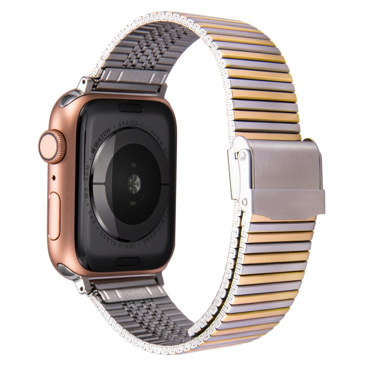 Multi-baht Steel Watch Band For Apple Watch Ultra 49mm&Watch Ultra 2 49mm / Series 9&8&7 45mm / SE 3&SE 2&6&SE&5&4 44mm / 3&2&1 42mm(Steel Between Gold) by bashfashion