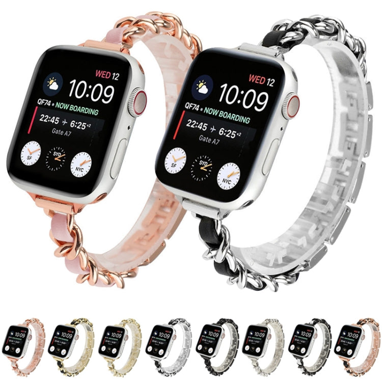 Single Row Metal Watch Band For Apple Watch Series 9&8&7 41mm / SE 3&SE 2&6&SE&5&4 40mm / 3&2&1 38mm(Black White) by bashfashion