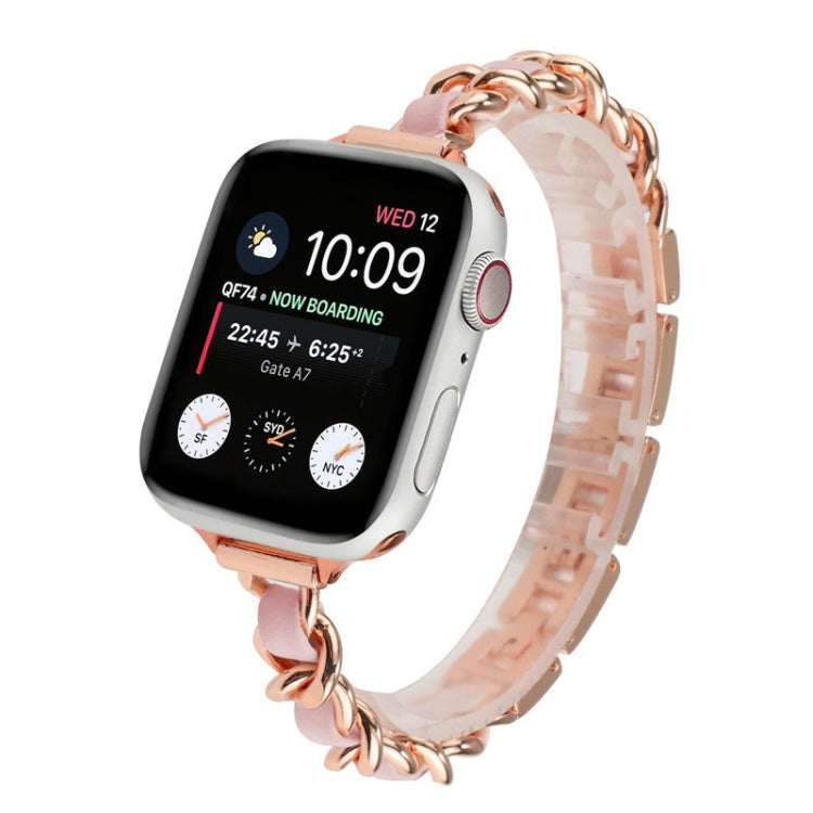 Single Row Metal Watch Band For Apple Watch Ultra 49mm&Watch Ultra 2 49mm / Series 9&8&7 45mm / SE 3&SE 2&6&SE&5&4 44mm / 3&2&1 42mm(Rose Gold Pink) by bashfashion