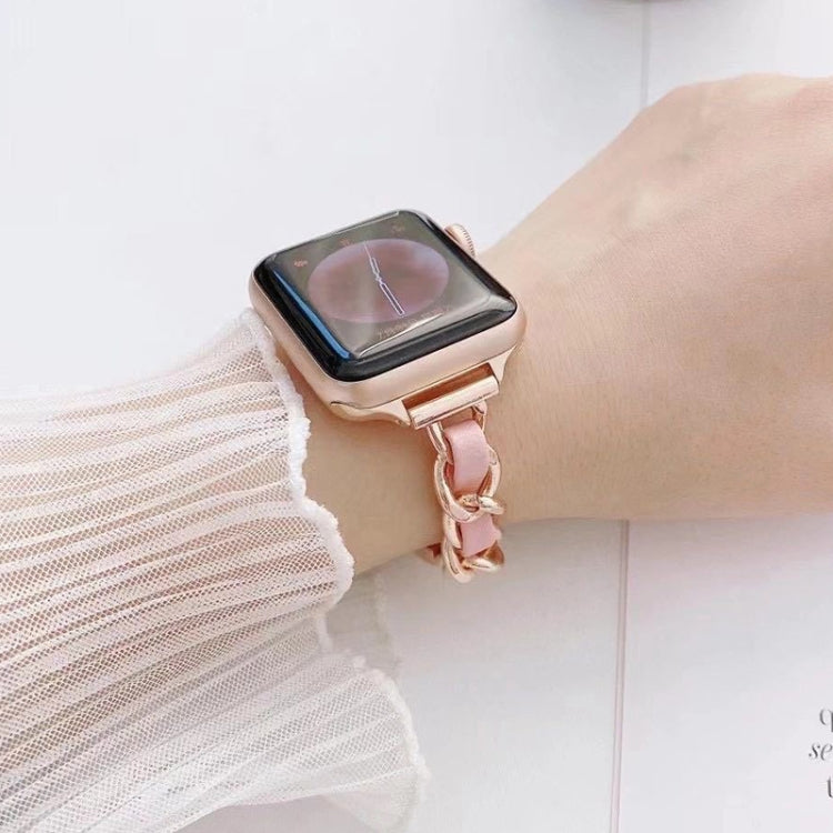 Single Row Metal Watch Band For Apple Watch Ultra 49mm&Watch Ultra 2 49mm / Series 9&8&7 45mm / SE 3&SE 2&6&SE&5&4 44mm / 3&2&1 42mm(Rose Gold White) by bashfashion
