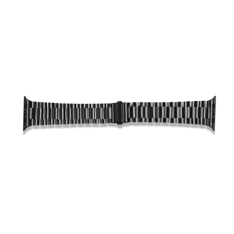 Ultra-thin Three-bead Metal Strap Watch Band For Apple Watch Series 9&8&7 41mm / SE 3&SE 2&6&SE&5&4 40mm / 3&2&1 38mm(Black) by bashfashion