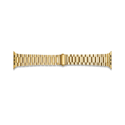 Ultra-thin Three-bead Metal Strap Watch Band For Apple Watch Ultra 49mm&Watch Ultra 2 49mm / Series 9&8&7 45mm / SE 3&SE 2&6&SE&5&4 44mm / 3&2&1 42mm(Gold) by bashfashion