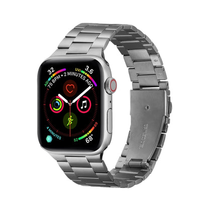 Ultra-thin Three-bead Metal Strap Watch Band For Apple Watch Ultra 49mm&Watch Ultra 2 49mm / Series 9&8&7 45mm / SE 3&SE 2&6&SE&5&4 44mm / 3&2&1 42mm(Grey) by bashfashion