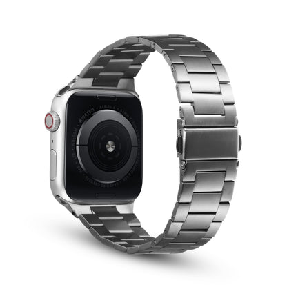 Ultra-thin Three-bead Metal Strap Watch Band For Apple Watch Ultra 49mm&Watch Ultra 2 49mm / Series 9&8&7 45mm / SE 3&SE 2&6&SE&5&4 44mm / 3&2&1 42mm(Grey) by bashfashion