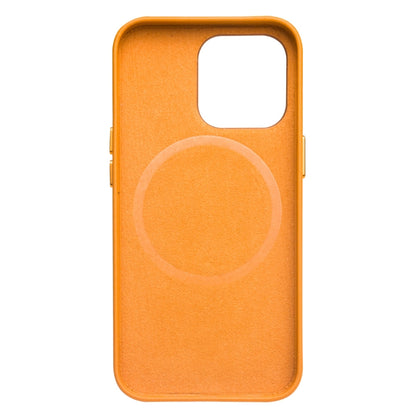 For iPhone 13 QIALINO Nappa Cowhide MagSafe Magnetic Protective Case(Orange) by QIALINO