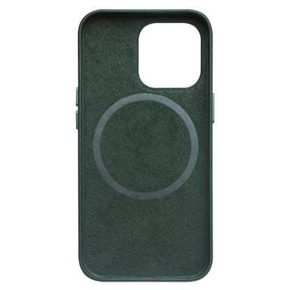 For iPhone 13 QIALINO Nappa Cowhide MagSafe Magnetic Protective Case(Dark Green) by QIALINO